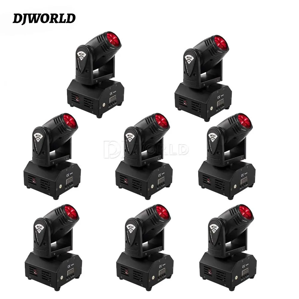 หลอดไฟหน้าไฟ LED ขนาดเล็ก8ชิ้น10W สปอตไลท์เคลื่อนไหวได้สำหรับเวที DMX512ไฟสโตรโบสโคปสำหรับดีเจดิสโก้บาร์ KTV เวทีมืออาชีพ