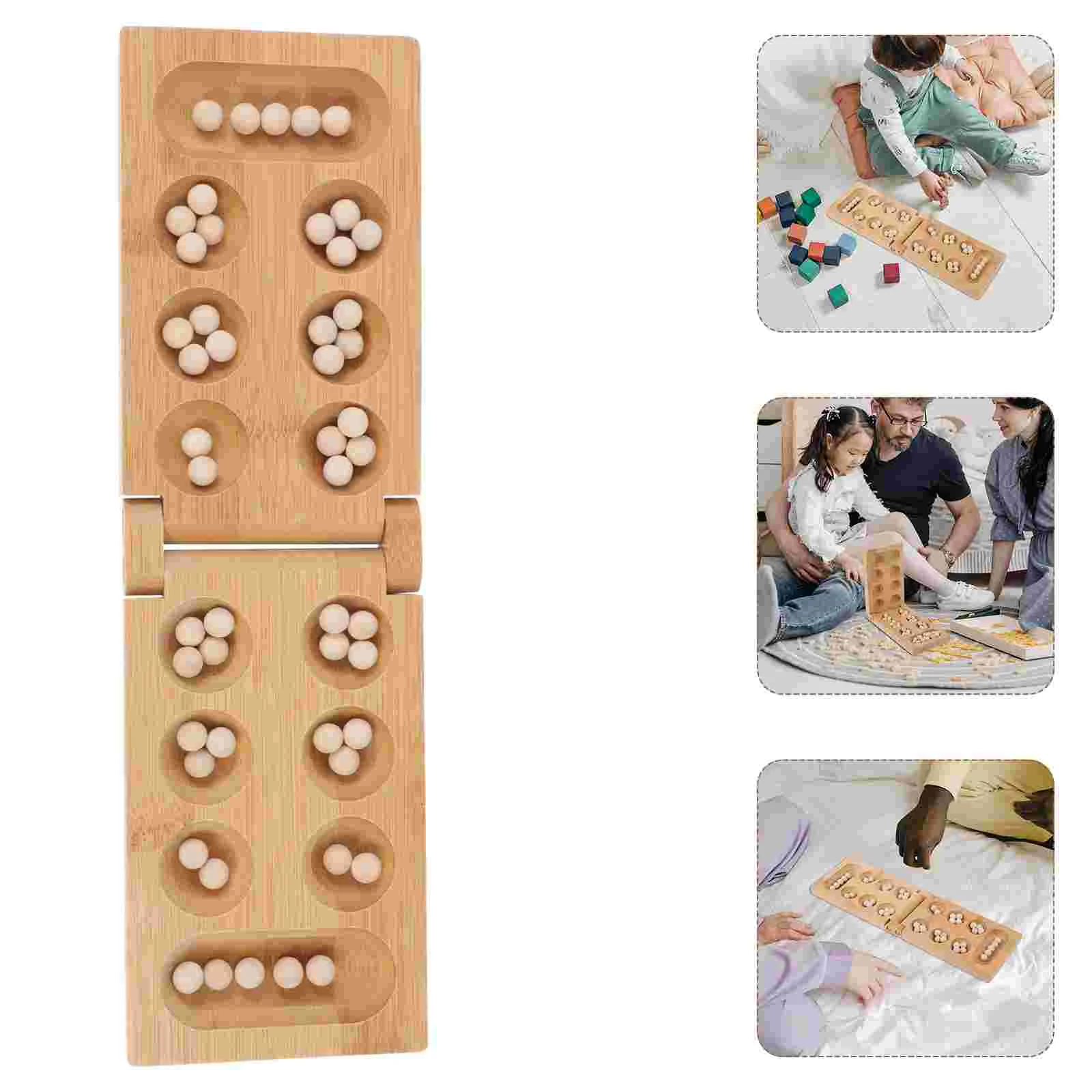 Mancala CHESS Table Games for Kids Stone Intelligence Plaything Fold Child