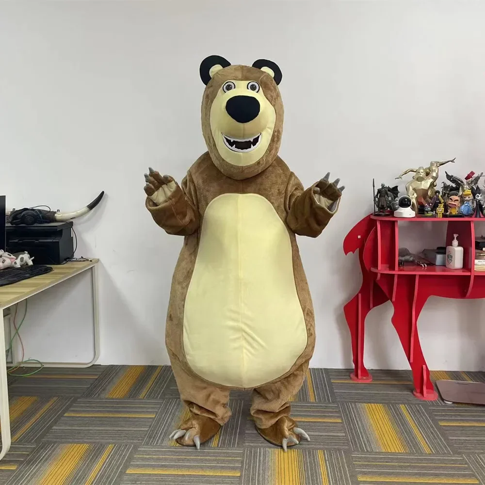 Cosplay Bear Mascot Costume Ursa Grizzly costume Advertising ceremony Fancy Dress Party Costume animal carnival perform props