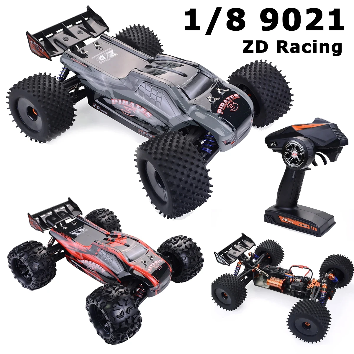 

1/8 ZD Racing 9021 V3 Бесщеточный радиоуправляемый автомобиль 4WD 2.4G Гоночный автомобиль MT8 Pirates3 Truggy RTR/Комплект рамы 90 км/ч Электрический RC Drift Vehicle