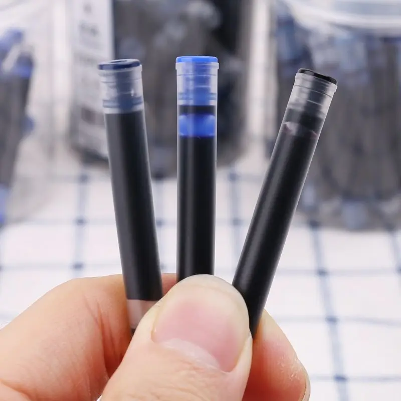 30 ชิ้น Jinhao Universal Black Blue Fountain ปากกา ตลับหมึก 2.6 มม. เติม
