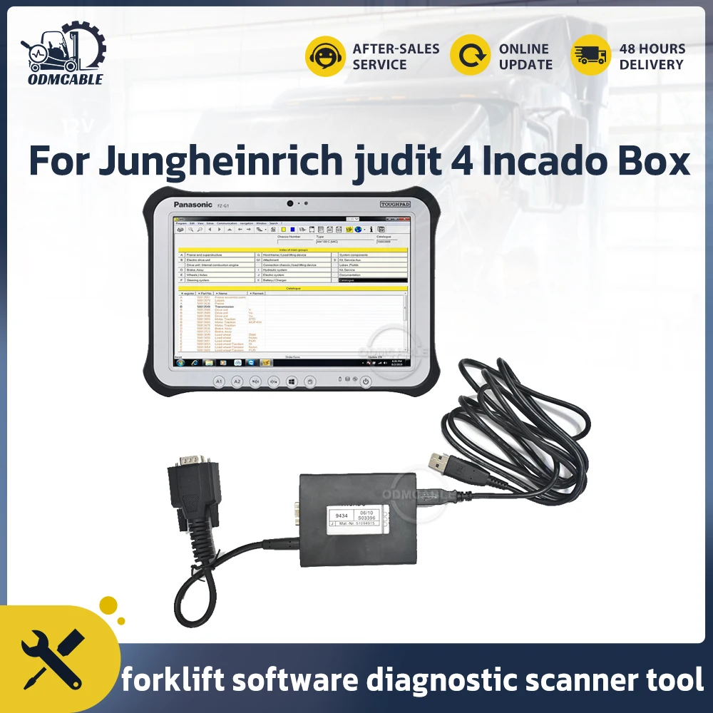 Diagnostic Kit for Judit Incado Box Jungheinrich FORKLIFT TRUCK Diagnosiss JUDIT 4 forklift scanner with TouchScree FZ-G1 laptop