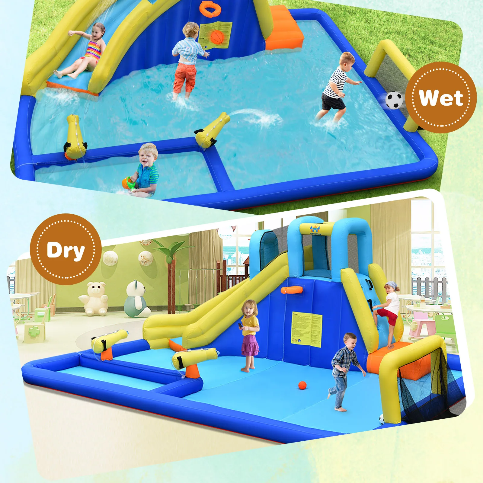 Bountech aufblasbare Wasser rutsche Klettern Bounce House Splash Pool mit 735W Gebläse