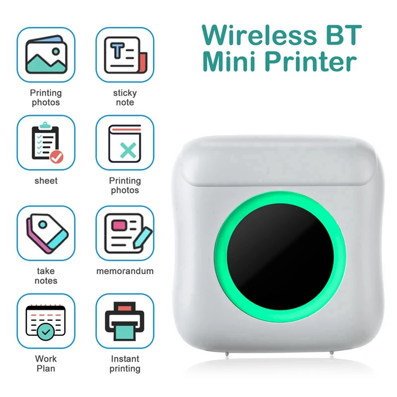 Mini impressora portátil para telefone, impressora térmica sem fio, impressora fotográfica sem tinta, impressora de bolso bluetooth