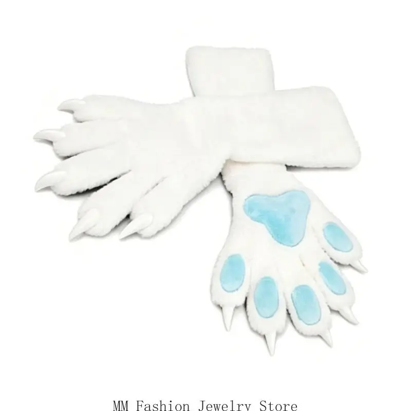 1 Pair Adorable Comfortable Furry Hand Gloves Photoshoots Props For Anime Conventions And Photoshoots D0UB