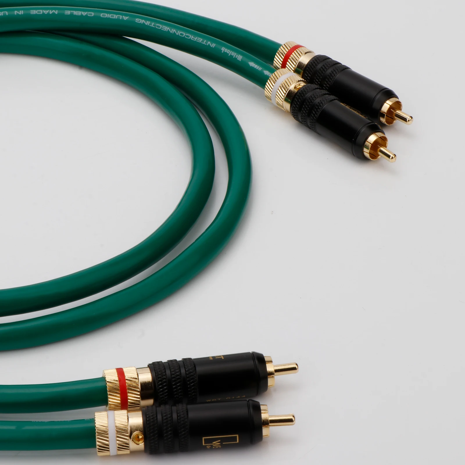 MCINTOSH 2328 Audiophile WBT 0144 RCA إلى RCA كابل الصوت 7N OCC 4-core مع كابل RCA للحماية لمضخم مشغل الأقراص المضغوطة