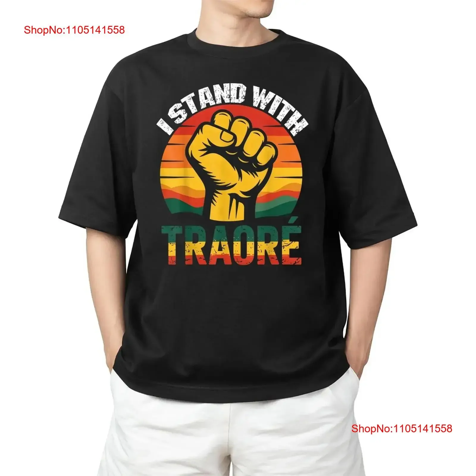 Traoré Burkina Faso الرئيس الأفريقي تي شيرت الكبار نظرة S 4XL خمر غسلها عارضة مصمم الملابس أعلى لارتداء اليومي