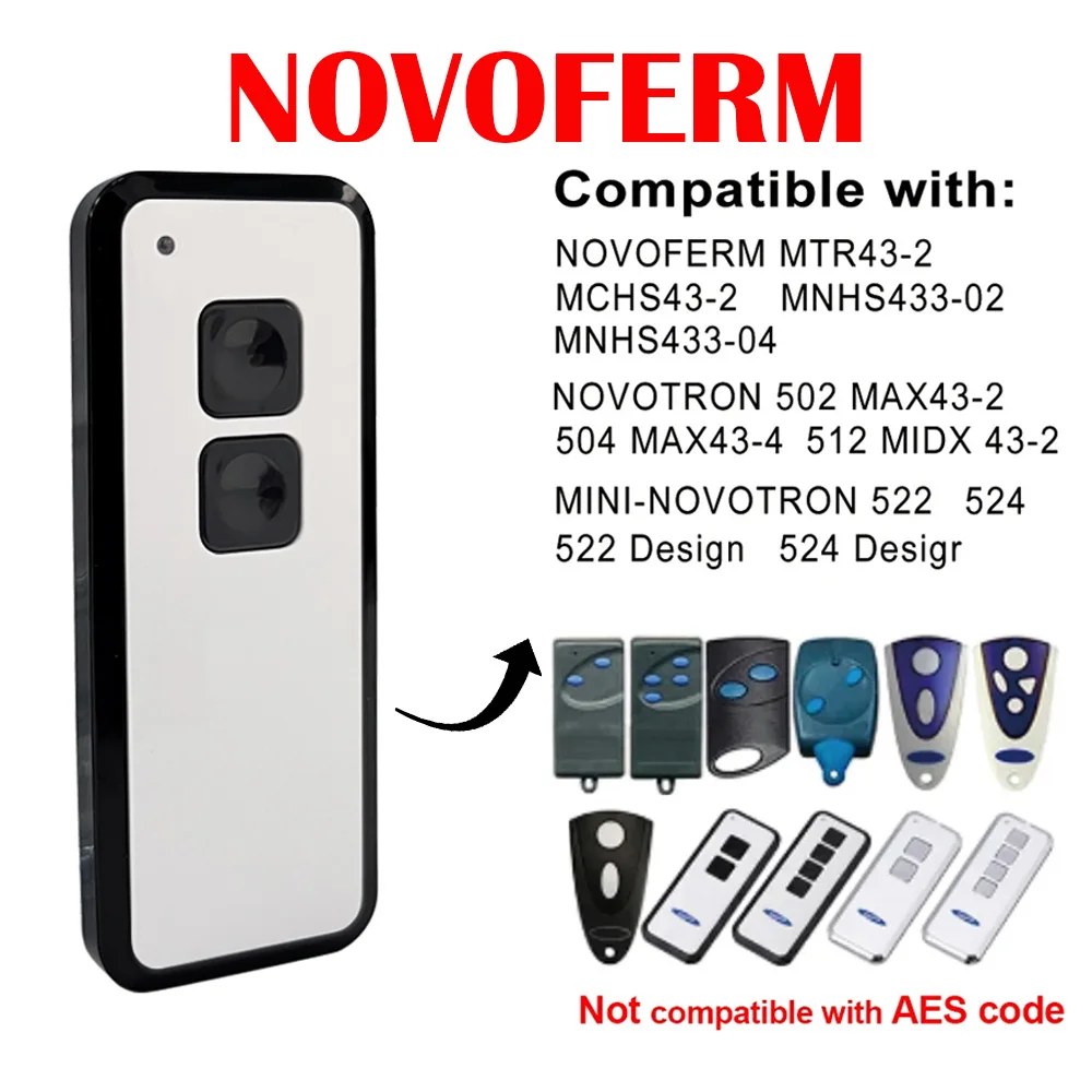 NOVOFERM Mini-NOVOTRON 524 502 504 512 522 Garage Door Remote Control 433MHz Rolling Code Handheld Transmitter 