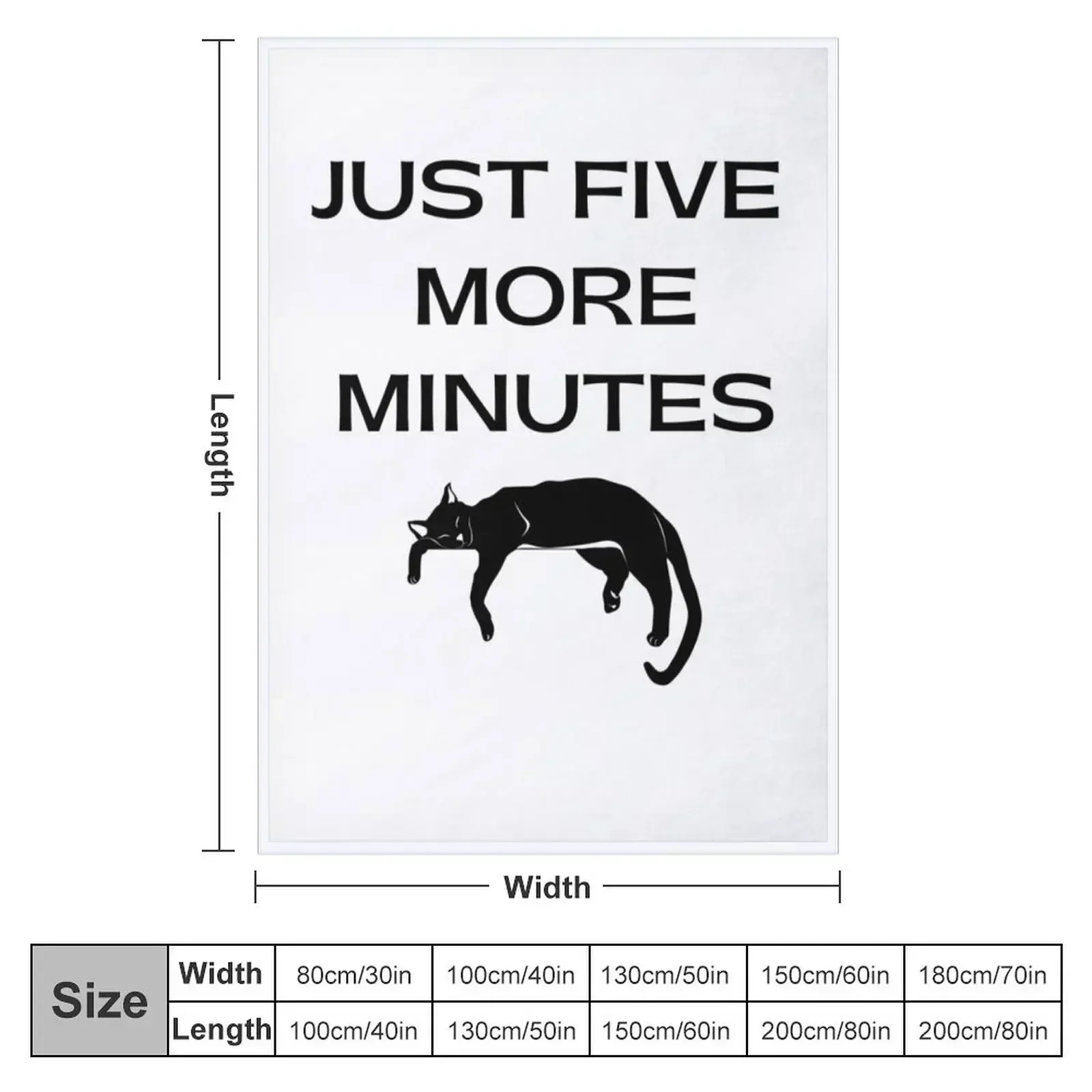 JUST FIVE MORE MINUTES 5 More Minutes|Cat lover|Black cat lover Throw Blanket Summer Extra Large Throw Kid'S Travel Blankets