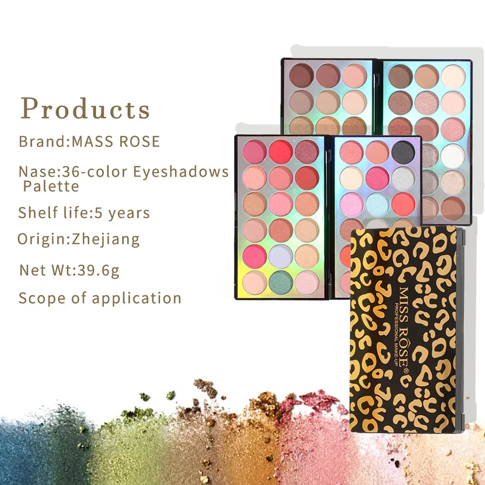 عالية الجودة ملكة جمال روز 36 ألوان بريق ماتي ظلال العيون لوحة يشكلون الصباغ الطبيعي حريري ناعم عينيه لوحة مستحضرات التجميل #5