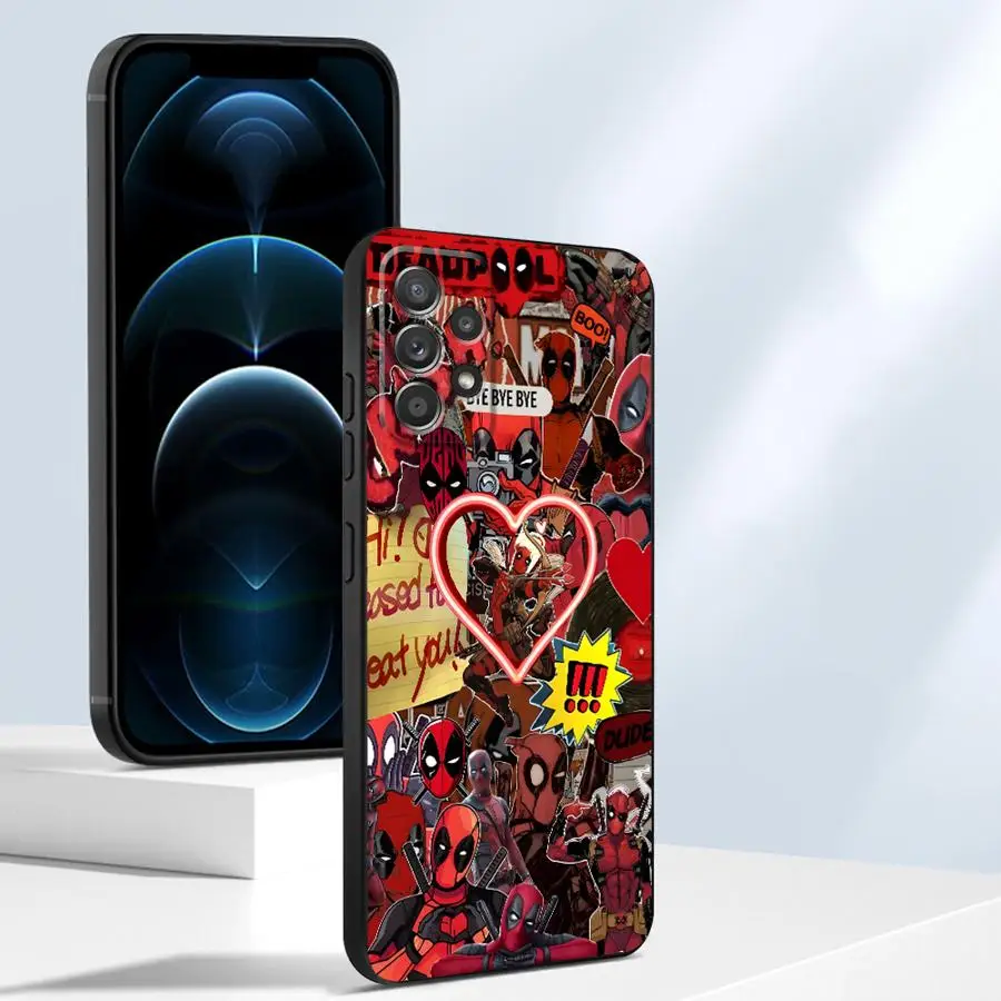 Custodia per Samsung Galaxy A35 A72 A24 A35 A32 A52 A55 A25 A23 A73 A54 A53 A22 A56 A33 A25 Nero Custodia morbida per telefono Marvel Clever
