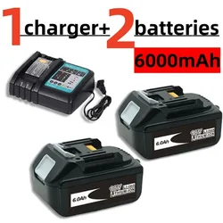 Suitable for Makita 18V replacement lithium-ion rechargeable battery 6000mAh, for LXT, BL1860B，BL1860，BL1850