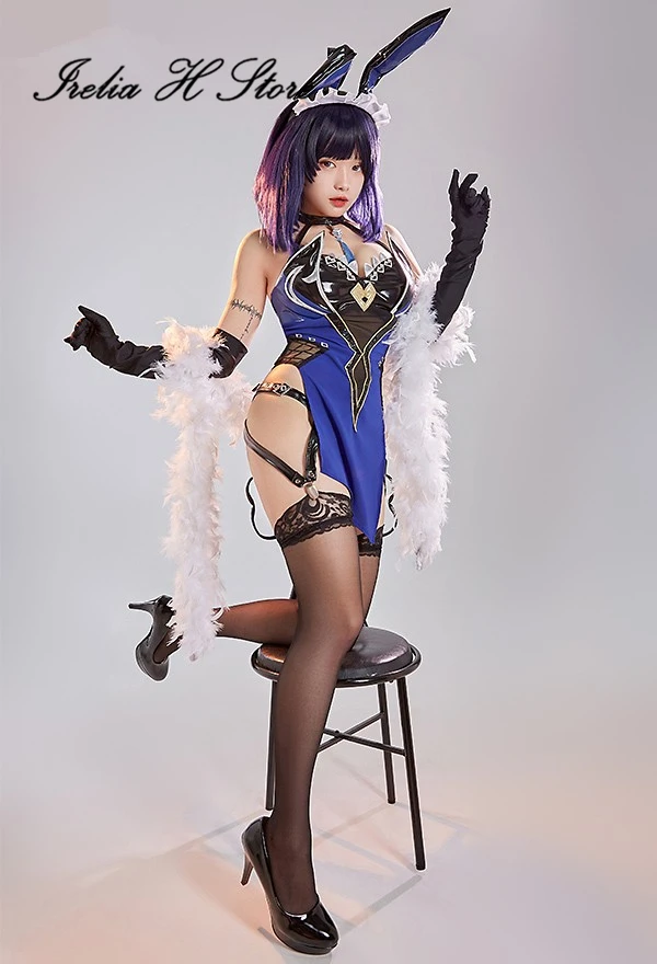 

Irelia H Store Game Genshin Impact Yelan Cosplay Costume Yelan Bunny Girl Sexy lingeries Halloween Costume