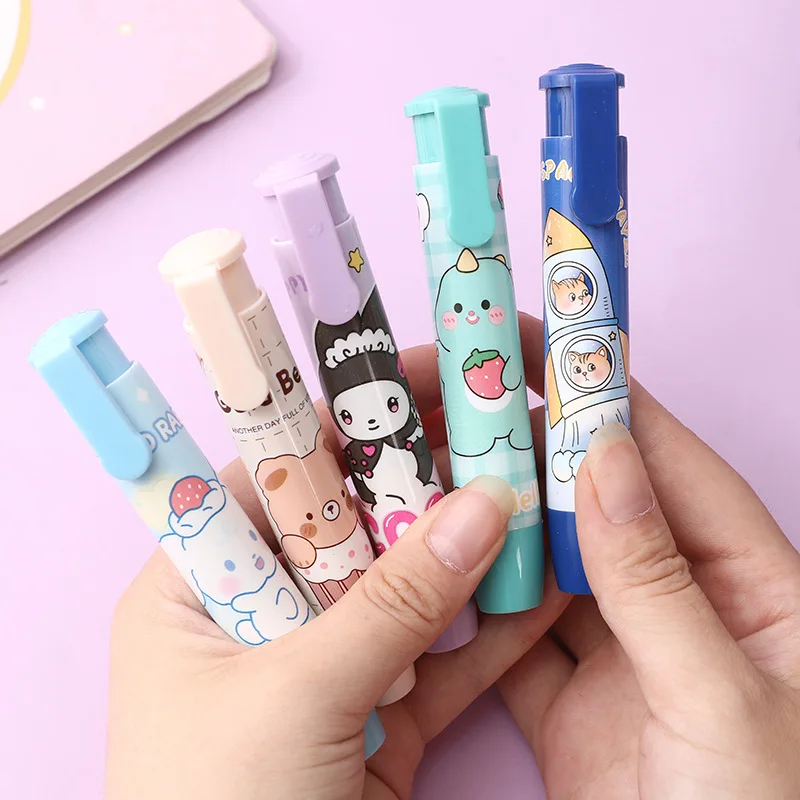 Creative Cartoon Animal Press Eraser for School Students Office Pencil Design Cute Eraser for Kids School Stationery Supplies