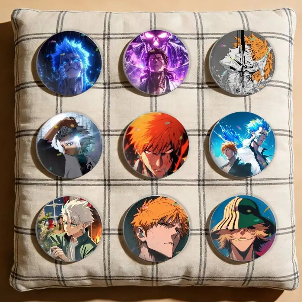 

Hot Anime B-L-E-A-C-H Laser Badge Creative Pins Brooch for Bag Clothes Hat Decor Gifts Fans Collect