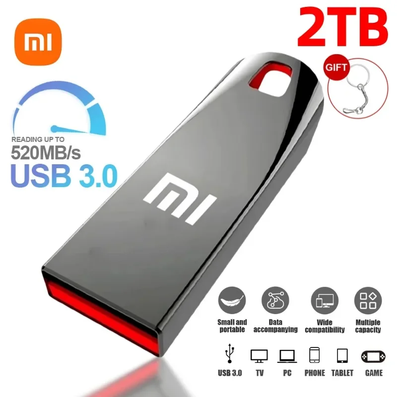 Xiaomi USB 3.0 Flash Drive High Speed Pen Drive 2tb 1tb Usb 3. 0 Memory Stick 512gb Flash Pendrive Metal Memoria Usb Disk for pc