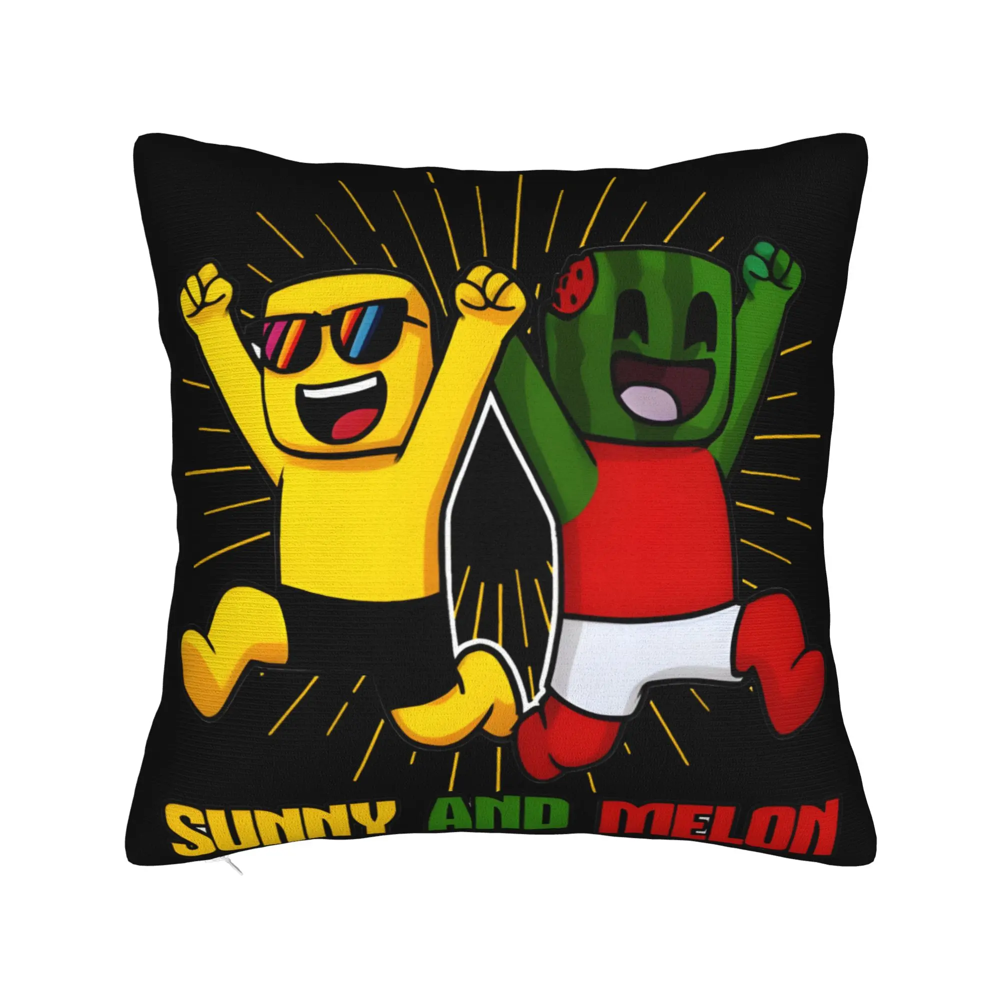 Sunny And Melon Halloween Vampire Cartoon Poster Pillow Case  Soft Pillow Cover For Office Car Home Decor Novelty Cushion Cover