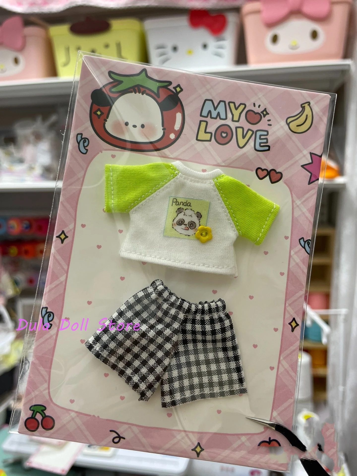 Dula Doll Clothes Dress Raglan shorts set Ob11 gsc Doll Accessories