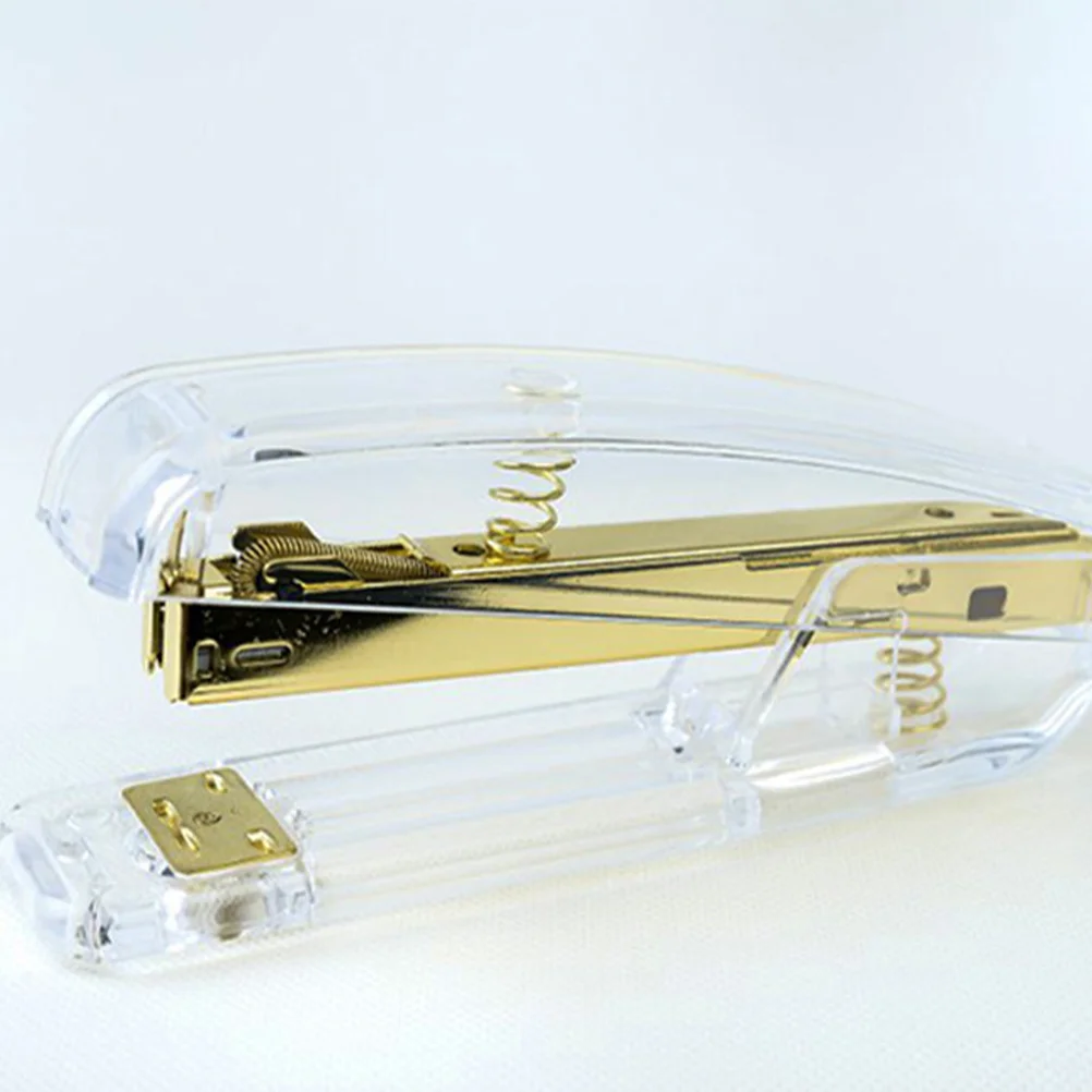 Transparent Plastic Stapler Clear Book Stitcher Office Stapler Household Stapler Portable Stapler Plastic Book Sewer