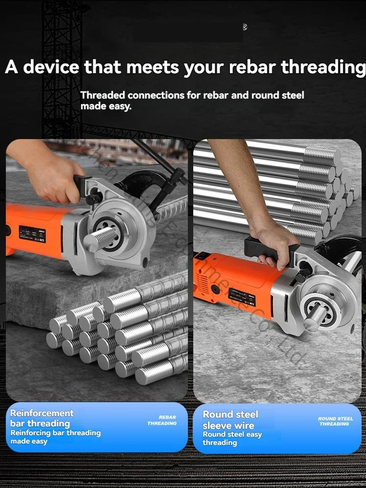 Round Steel Threading Machine Electric Hand-held Water Pipe Fire Steel Bar Tooth Opening Automatic Iron Galvanized Stranding