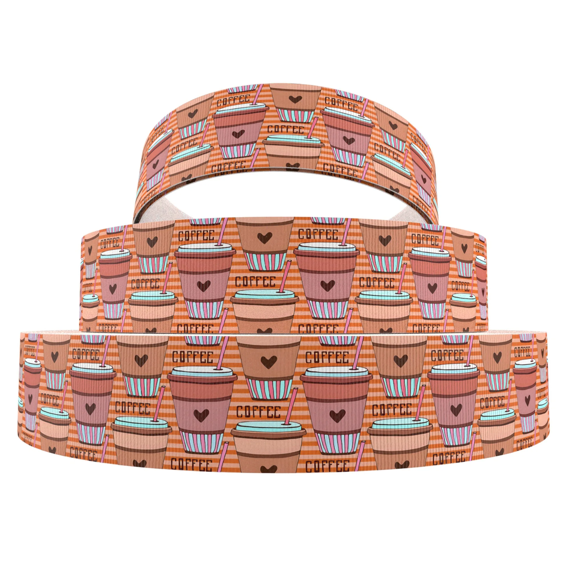 Coffee Ribbons 1 Inch Width Grosgrain Ribbons Gift Wrapping Ribbons Polyester For Gift Wrapping Home Party Decoration Hair Bows