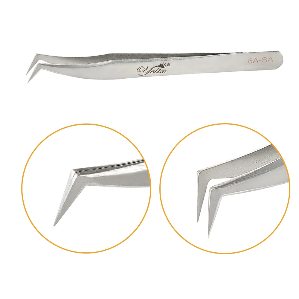 Yelix Eyelash Extension Tweezers Eyelash Tweezers SA Volume Lash Tweezers Pincet Professional Hyperfine High Precision