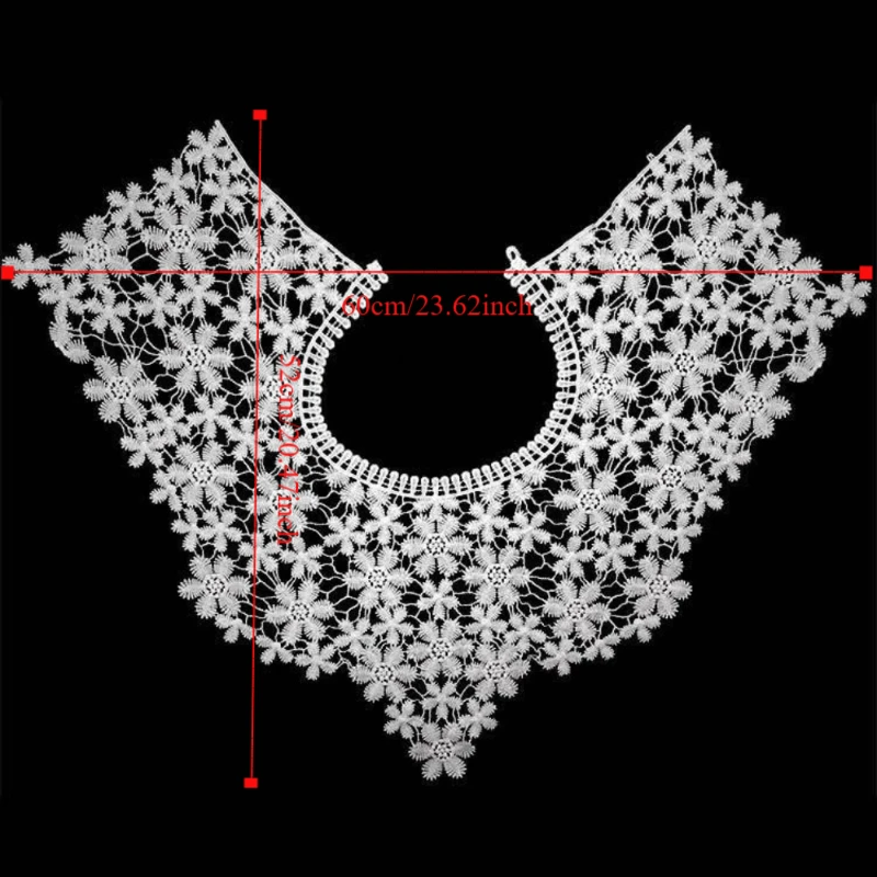 رائعة أزياء من الدانتل العنق نسيج الدانتيل الكروشيه تصميم وهمية العنق طوق DIY أنيقة شال سترة المؤنث الزخرفية