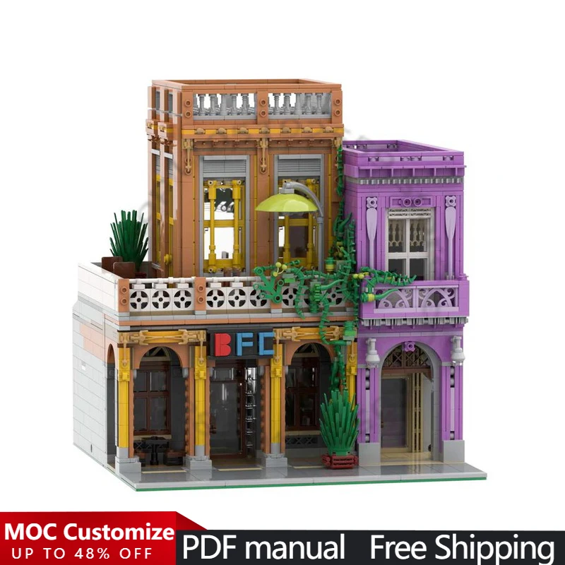 

3041 PCS House Street BFC Restaurant MOC Customize Modular Building Block Simple Brick Model Design DIY Boys Holiday Toy Gifts