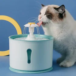 Dispensador de Gato para mascotas de 2,4 L, fuente de agua potable, filtros de carbón activado, contenedor alimentador automático LED, interfaz USB