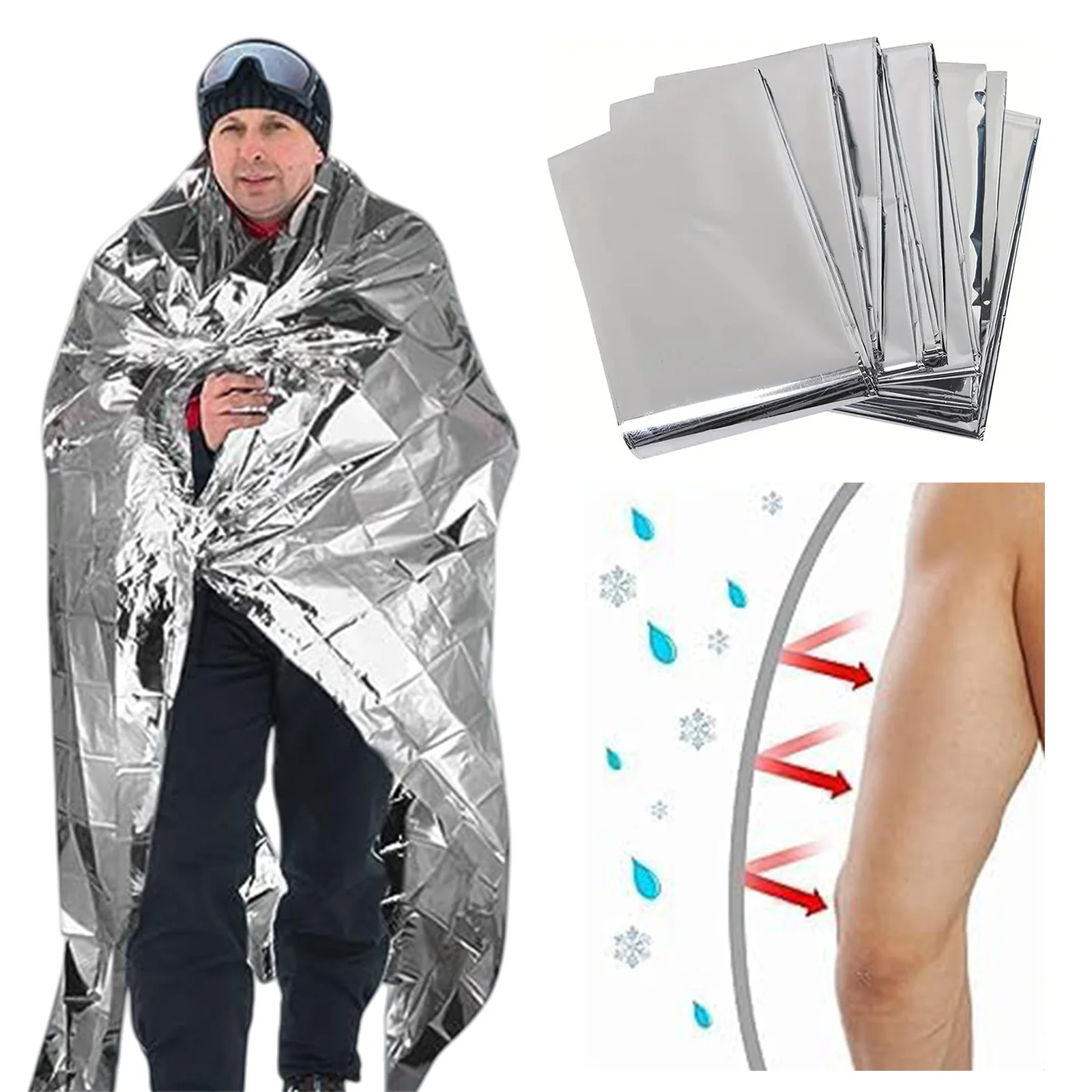 

Emergency Mylar Blankets Multi-Purpose Thermal Space Blankets Garden Greenhouse Covering for Outdoor Cold Winter Camping Hiking