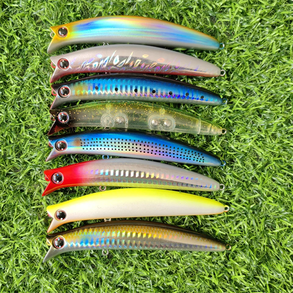 SWOLFY Floating Wobbler 110mm 14.5g 90mm 13g Rattle Hard Bait Hybrid Minnow Lure For Inshore Beach Boat Rock Bass Trout Fishing