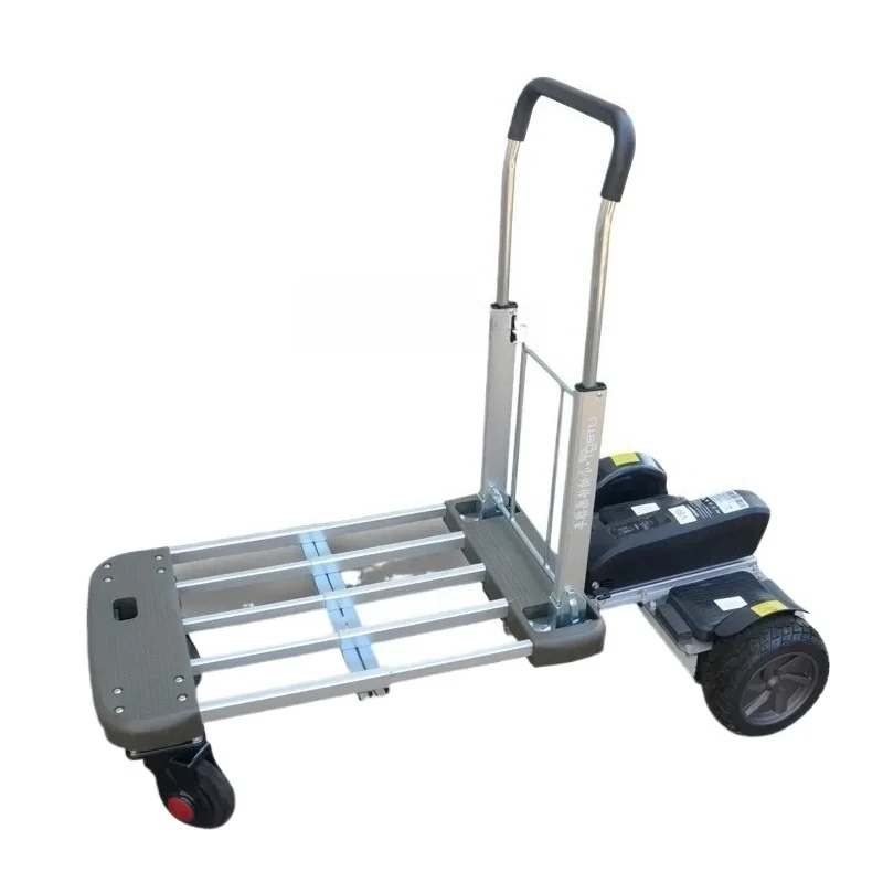 

Small Moving Body Feeling Electric Trolley Truck Folding Pull Goods Stall Warehouse Trolley Trolley Express
