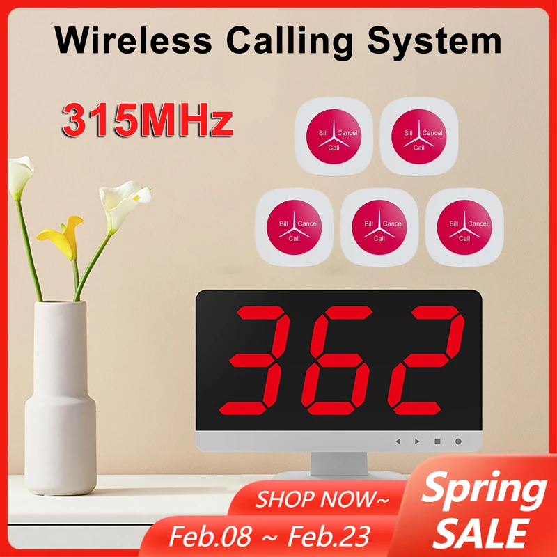 

Пейджер для ресторана, беспроводная система вызова пейджинга, 1 приемник с 5/10 шт. передатчиками для кафе, еды, грузовика, кнопка вызова гостей