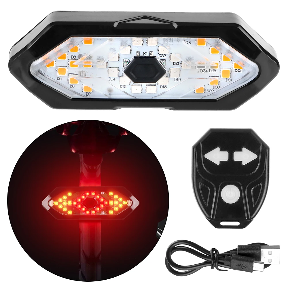 Super Bright Universal Mountain Bike Lights Waterproof LED Headlight Lamp Spotlights Rechargeable 32 LED Bicycle Turn Signal