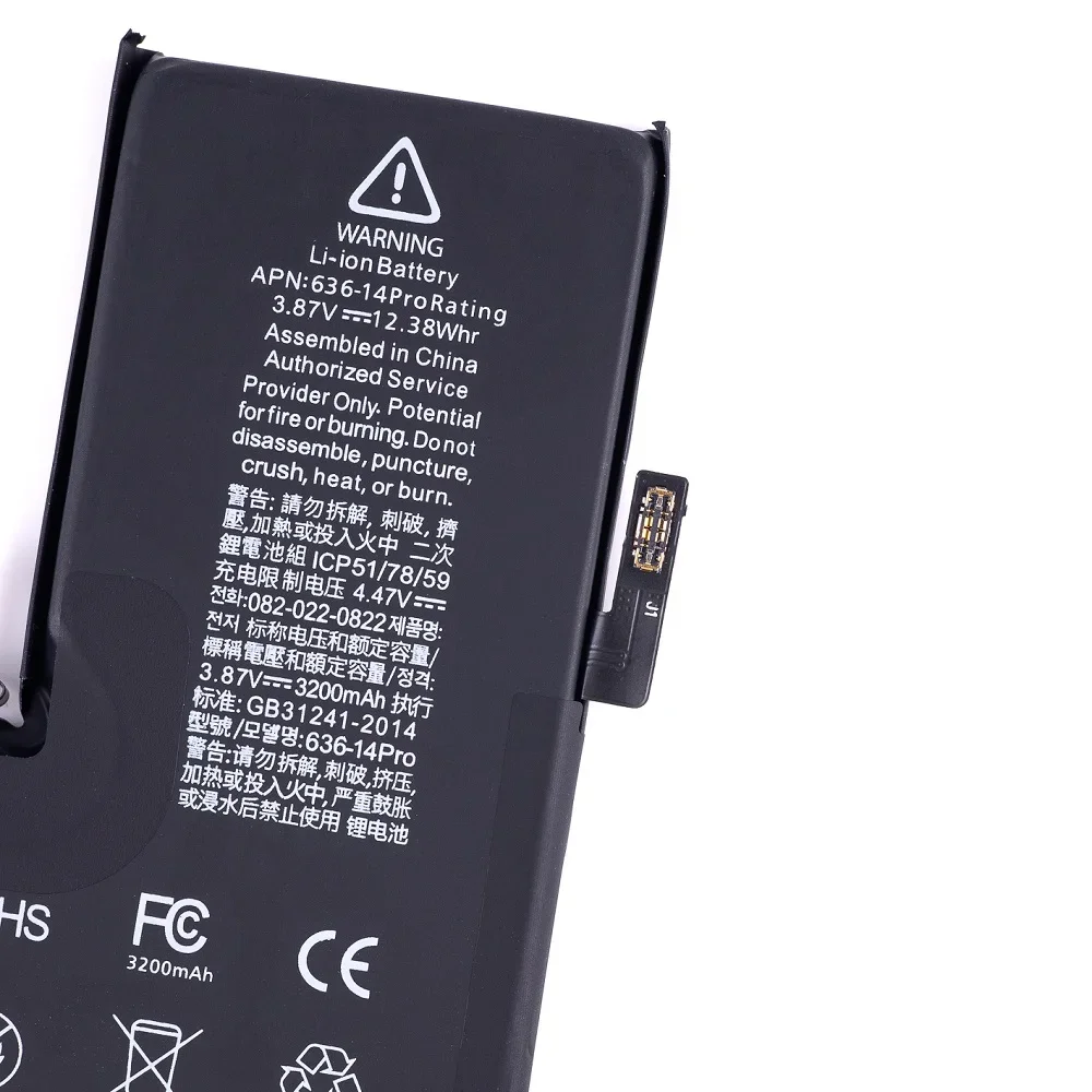 100% Capacity No BMS Soldering Battery For iPhone 11 12 13 14 Pro Max Phone Batteria No Need Programmer Non Pop-up Message