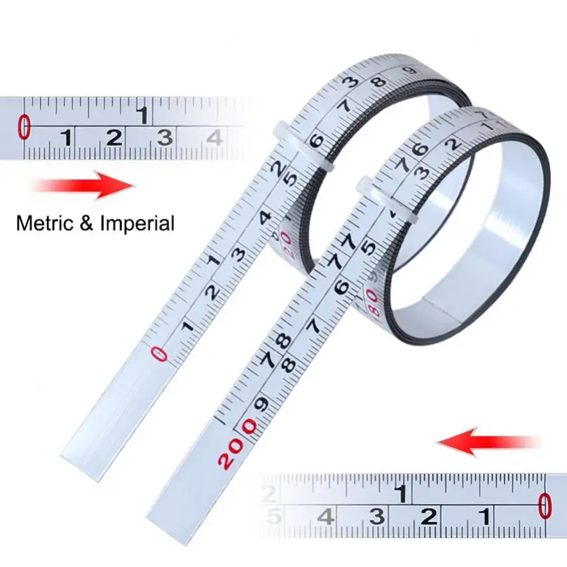 Inch / MM Positive Right to Left Adhesive Measuring Tape Ruler Workbench Measuring Tools Corrosion Resistance