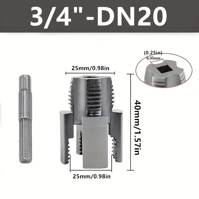 Integrated Water Pipe Thread Opener PPR Thread Repair Tool Electric Drill Pipe Threading Device for 1/2 DN15 3/4 DN20 Plumbing