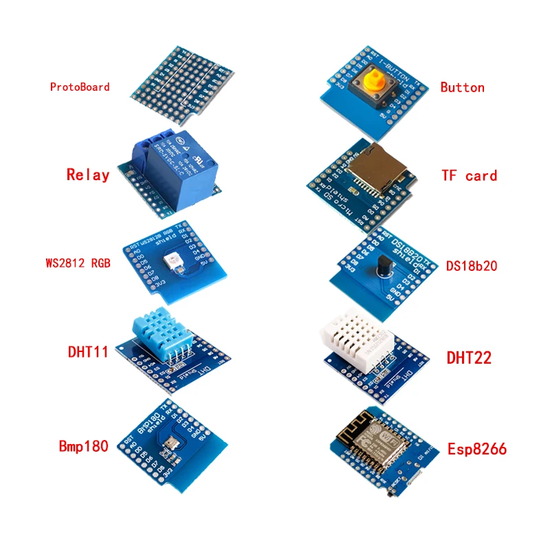 Esp8266 D1 Mini Pro Wifi Development Board Nodeu Ws2812 Rgb Dht11 Dht22 Am2302 Relais Ds18b20 Bmp180 Motor Voor Wemos Diy kit