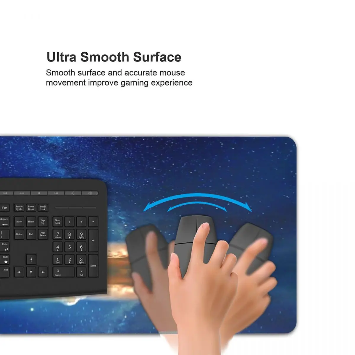 Night In The Sea Large Mouse Pad Computer Keyboard Mouse Mat Gaming PC Laptop Desk Mat Office Accessories Table Mats