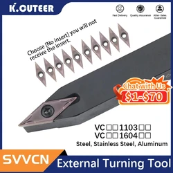 SVVCN-portaherramientas de torneado externo, insertos de carburo VCGT, conjunto de herramientas de máquina de corte de torno, SVVCN1616H11 svvcn16h16 SVVCN2525M16