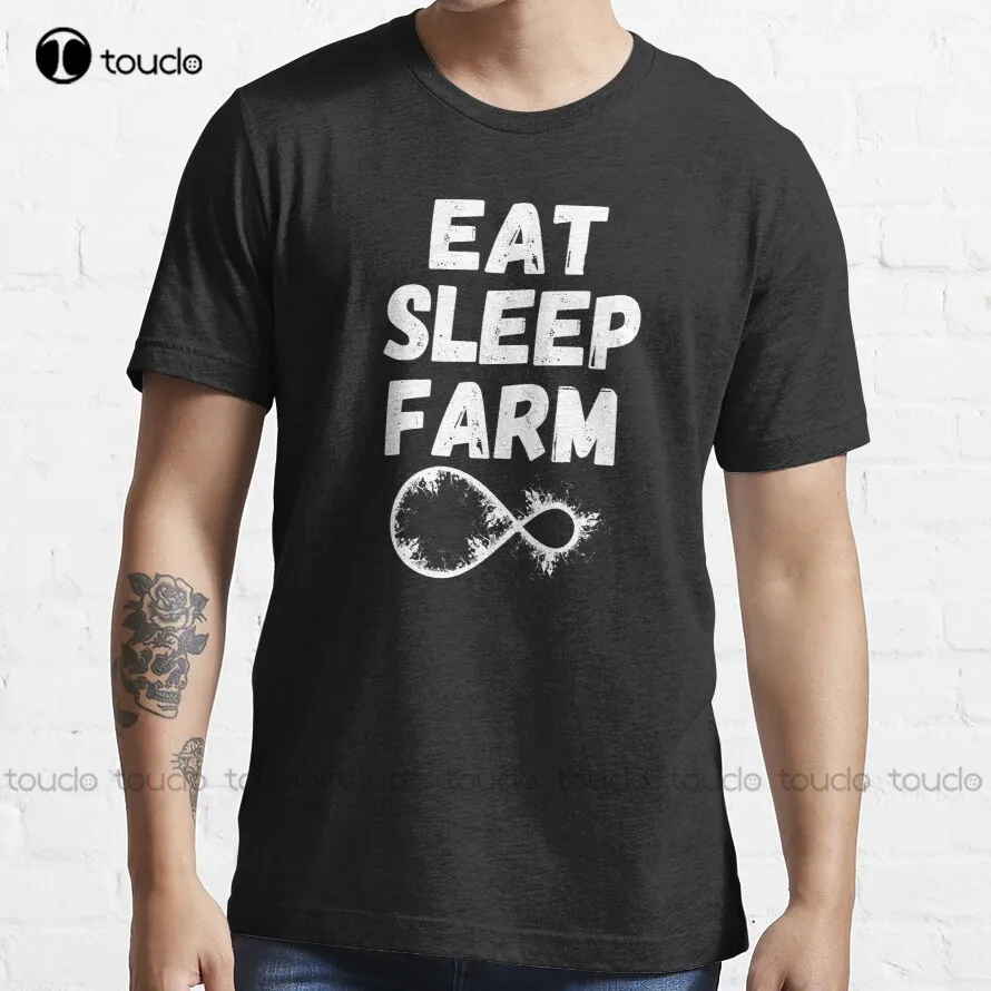 Eat Sleep Farm Repeat T-Shirt Anime Shirts For Men Custom Aldult Teen Unisex Digital Printing Tee Shirt Xxs-5Xl Custom Gift