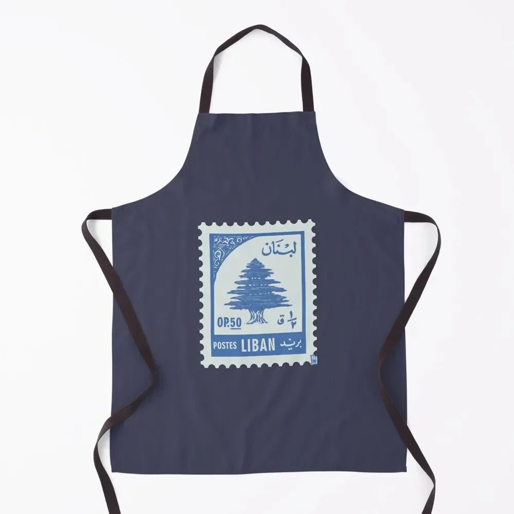 

Lebanese Stamp (Blue) Apron kitchen gadgets For Cosmetologist For Kitchen Apron