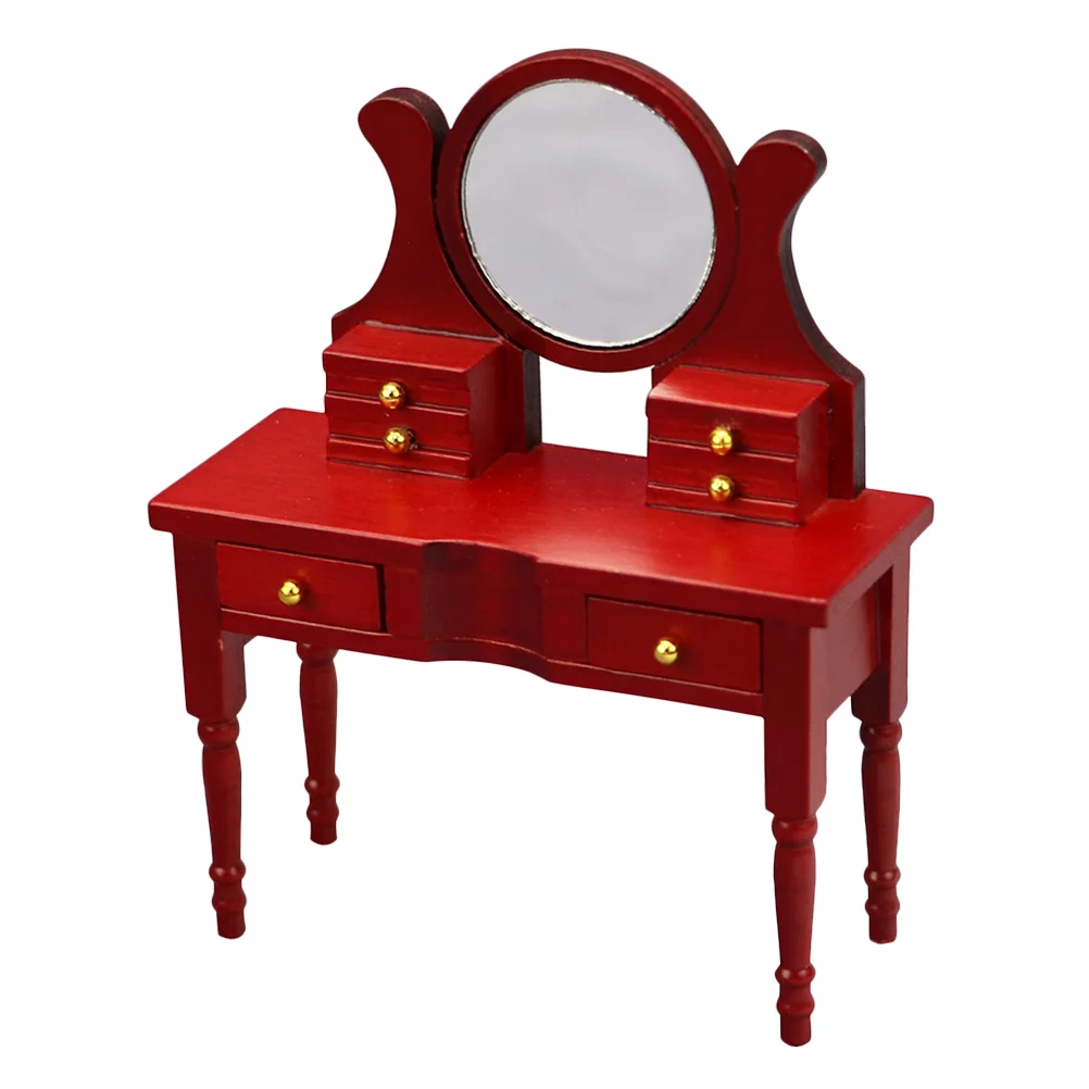 

Dressing Table Vanity Dresser Miniature Decor Furniture Small House Birch Decoration Adornment