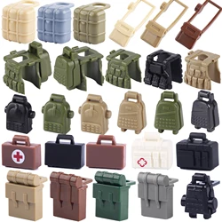 MOC Military Soldiers SWAT Backpack Building Blocks Vest Medical Box First Aid Kit Suitcase Bricks Toys Kids Gift
