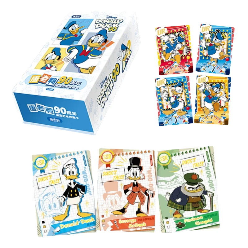 بطاقة دونالد داك الممتعة الأصلية للأطفال، عائلة كلاسيكية سعيدة، رسوم متحركة نادرة محدودة، بطاقة جمع الألعاب، هدايا عيد الميلاد