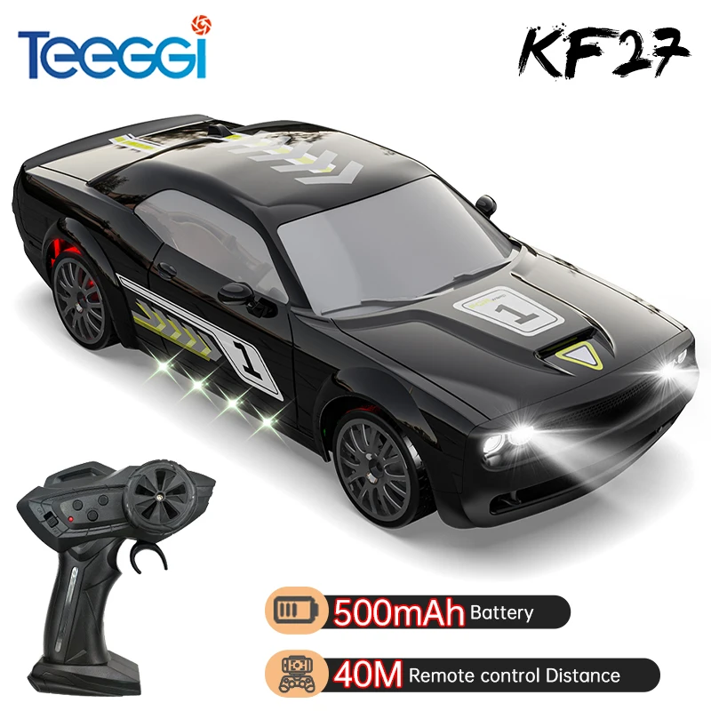 Teeggi 2.4G RC CAR With LED Light 4WD Remote Control Drift Cars Professional Racing Toys for Children Gifts VS GTR Model AE86