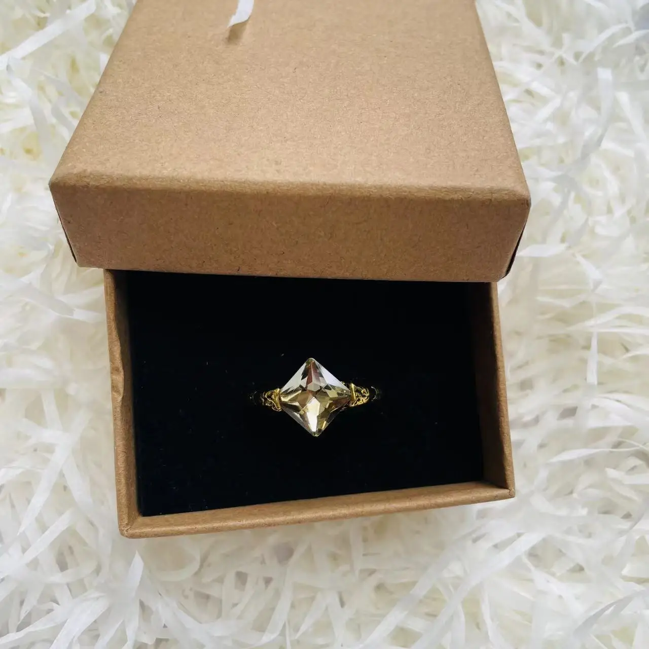 Anel de pedra de feiticeiro anel de pedra de filósofo amarelo em caixa de presente vintage 2 peças conjunto halloween páscoa presente de natal