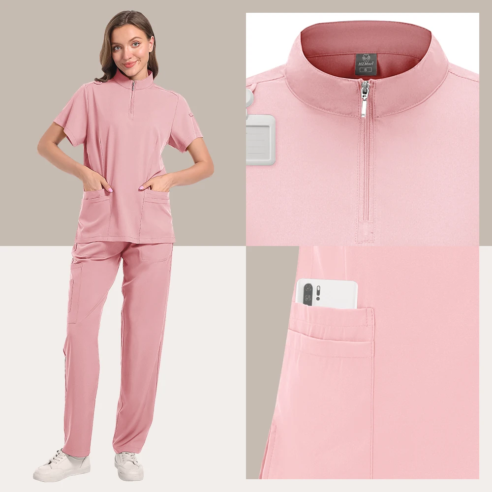 Summer Thin Elastic Pet Hospital Nursing Home Care Hand Washing Clothes Jogging Clothes Nursing Clothes Women's Set