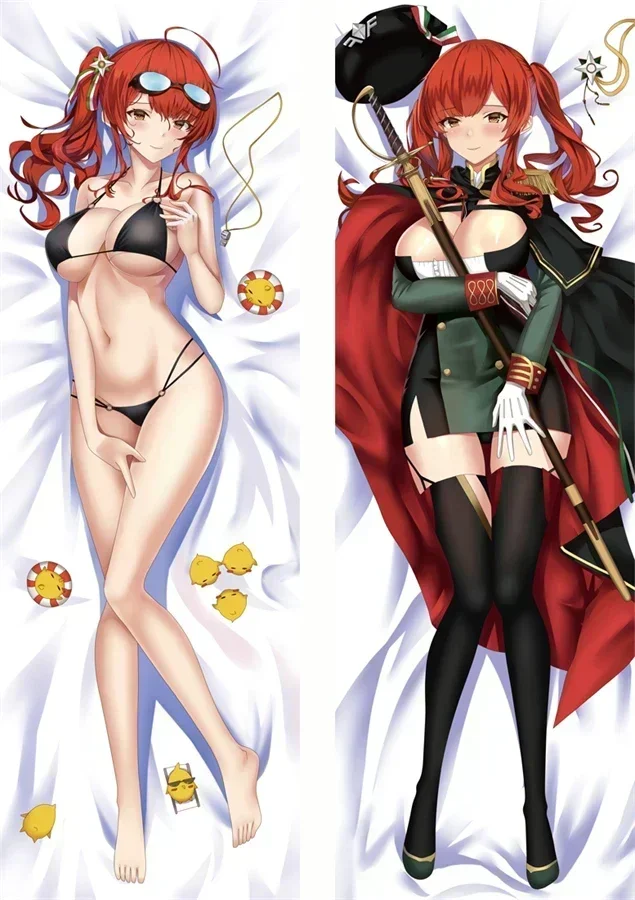 60x180cm Azur Lane Anime Game Pillow Case USS Honolulu Waifu Dakimakura Sexy Girl Decorative Long Pillow Cover Home Bedding