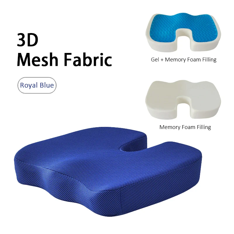 Gel Orthopedic Memory Cushion Foam U Coccyx Travel Seat Massage Car Office Chair Protect Healthy Sitting Breathable Pillow